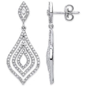 18ct White Gold 0.75ct Dia Drop Earrings