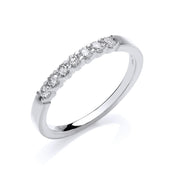 9ct White Gold D0.25ct Diamond Half ET Ring