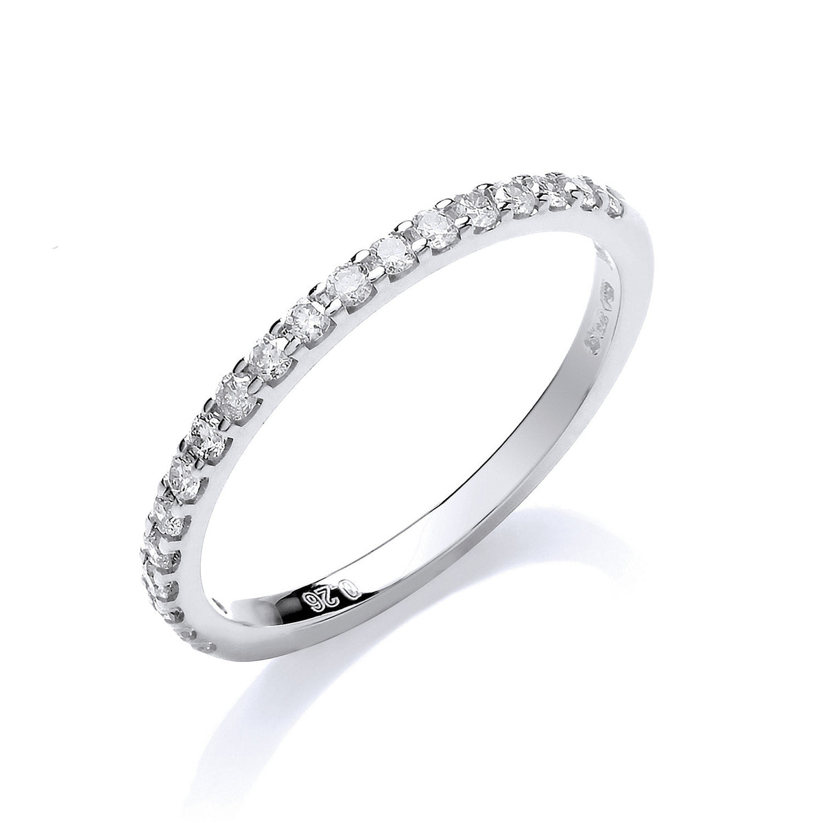 9ct White Gold 0.27ct 50% Set Diamond Half ET Ring