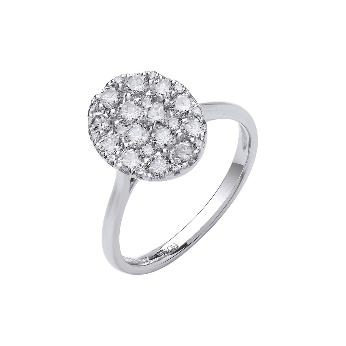 18ct White Gold 1.00ct Oval Dress Ring