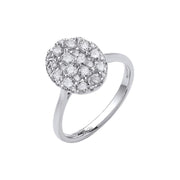 18ct White Gold 1.00ct Oval Dress Ring