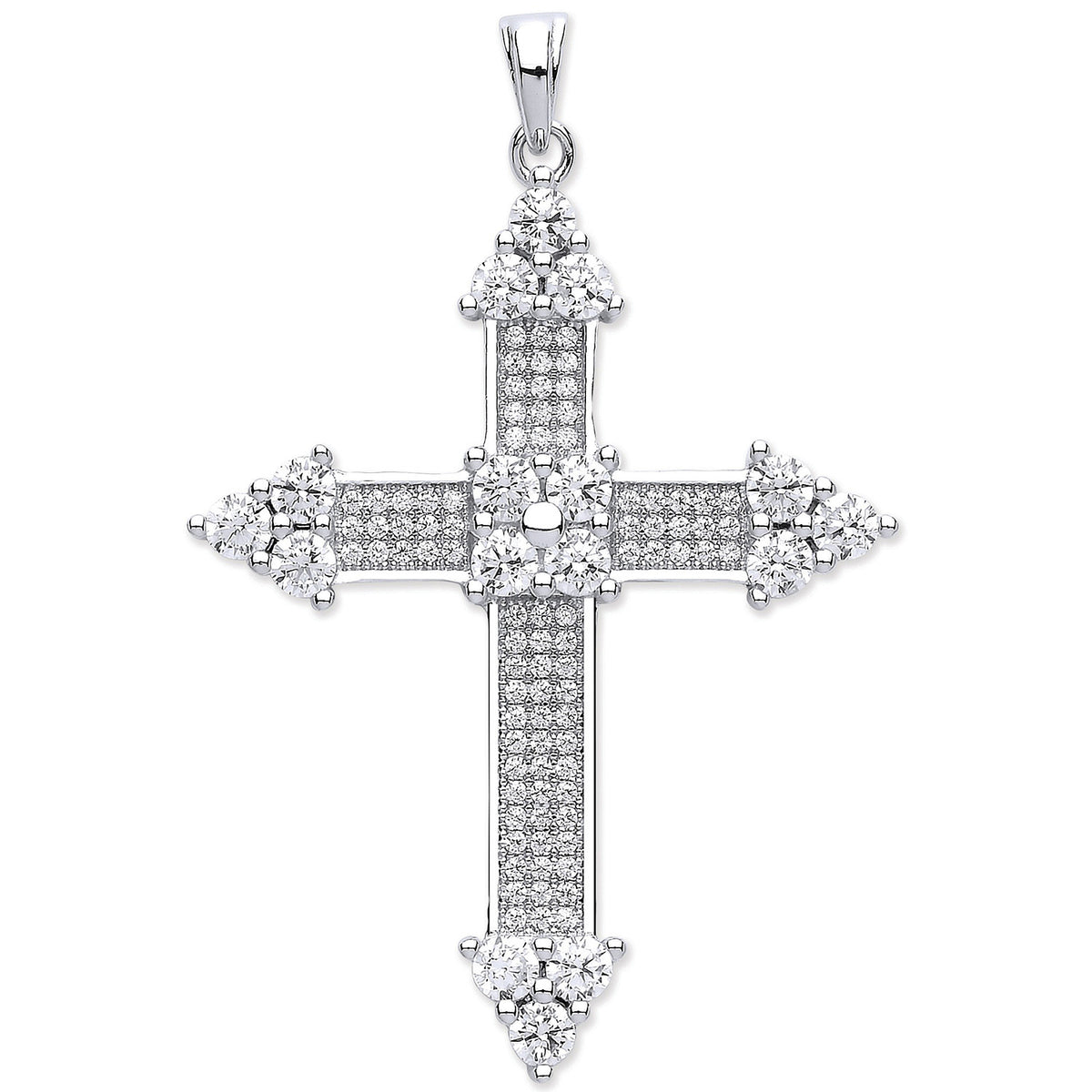 Silver Fancy Cz Cross