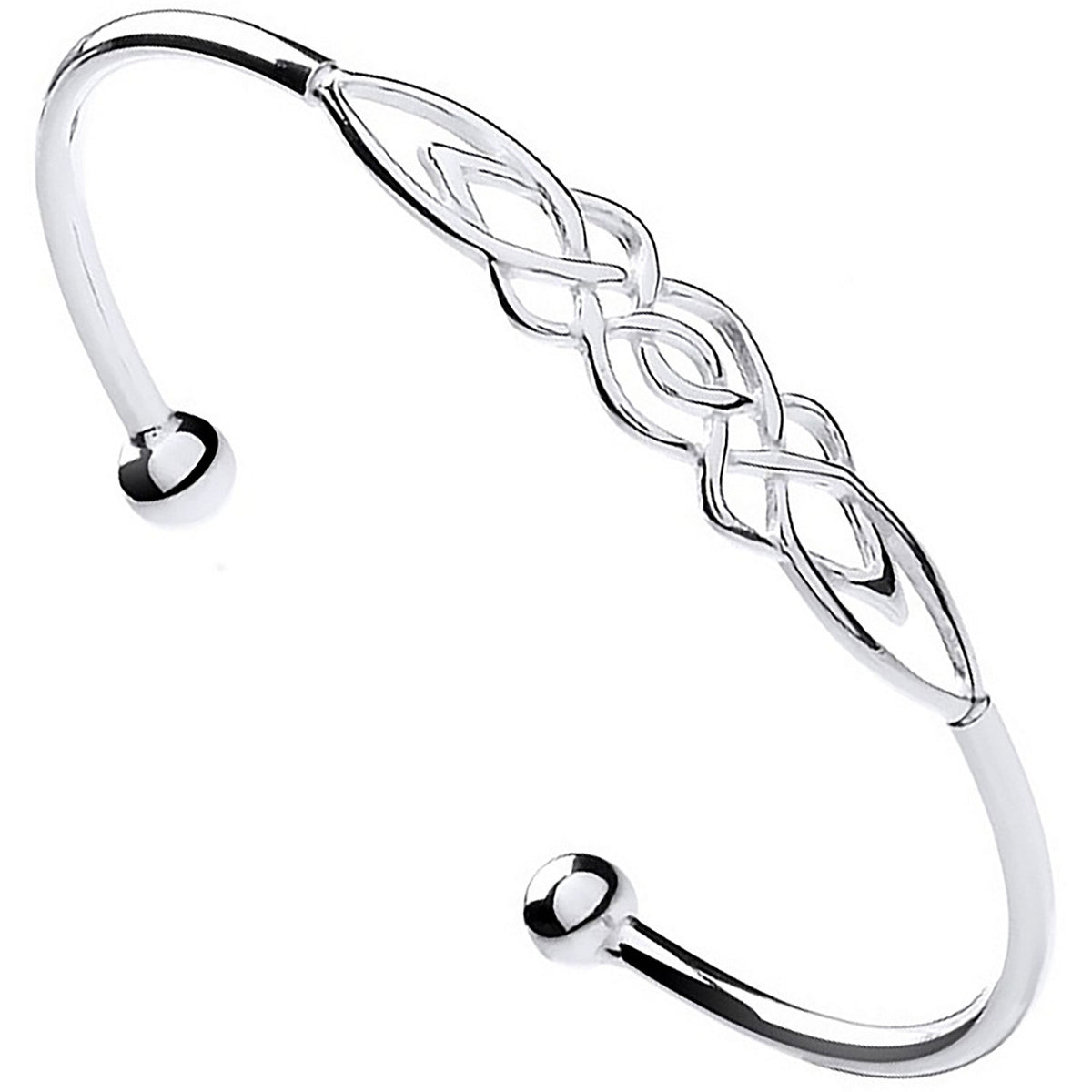 Silver Celtic Design Ladies Bangle