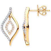 9ct Yellow Gold 0.25ct Dia Drop Earrings