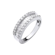 18ct White Gold 1.00ct Baguette & Brilliant Cut Diamond ET Ring