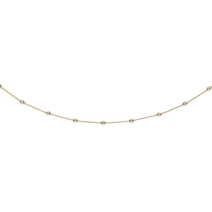 18ct Yellow Gold 2.00ct Diamond by the yard Necklace (36in/91cm) Chain