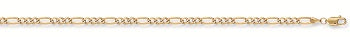 Yellow Gold Rhodium Plated Figaro Anklet TGC-AC0032