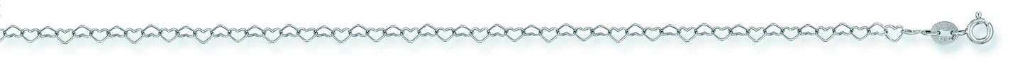 White Gold heart shaped anklet TGC-AC0034 TGC-AC0034