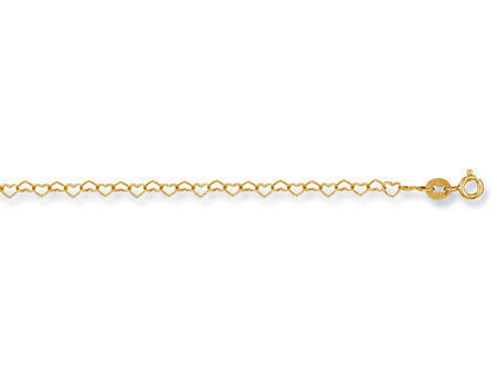 Yellow Gold Heart Anklet TGC-AC0033