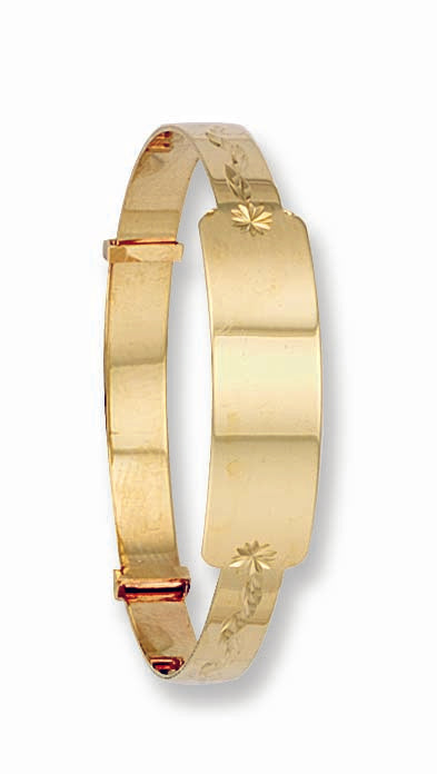 Yellow Gold D/C Expandable ID Baby Bangle TGC-BN0007