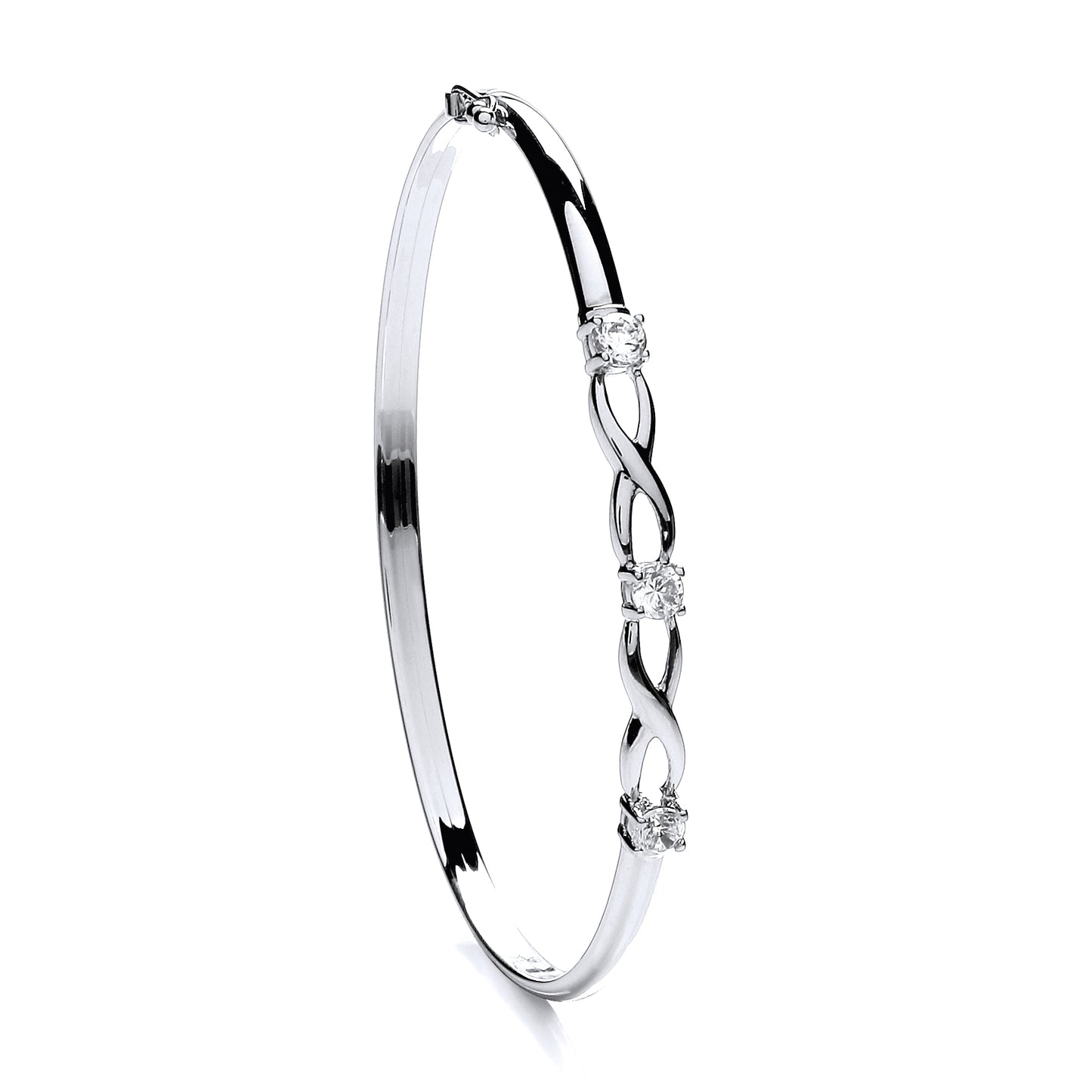 White Gold Cz Bangle TGC-BN0409