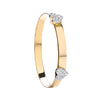 Yellow Gold Expandable Baby Bangle Two Cz Heart TGC-BN0414