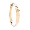 Yellow Gold Expandable Baby ID Bangle With Teddy on ID TGC-BN0415