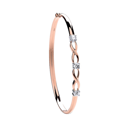 Rose Gold Cz Bangle  TGC-BN0425