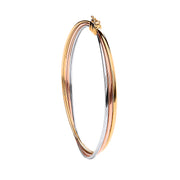Yellow White & Rose Gold Russian Wedding Bangle  TGC-BN0426