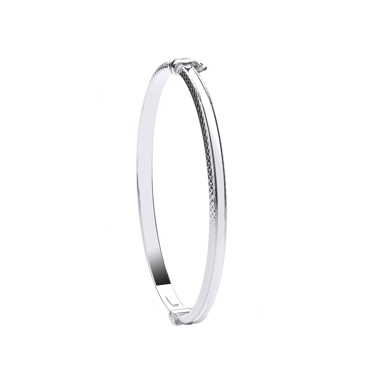 White Gold D/C Edge Fancy Bangle TGC-BN0435