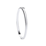White Gold D/C Edge Fancy Bangle TGC-BN0435
