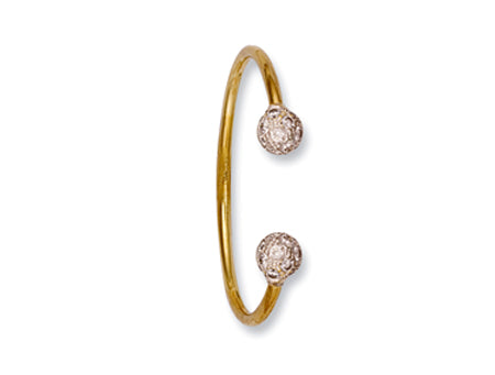 Yellow Gold Baby Cz Torque Bangle TGC-BN0018