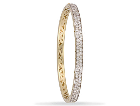 Yellow Gold Pave Set Cz Bangle TGC-BN0373