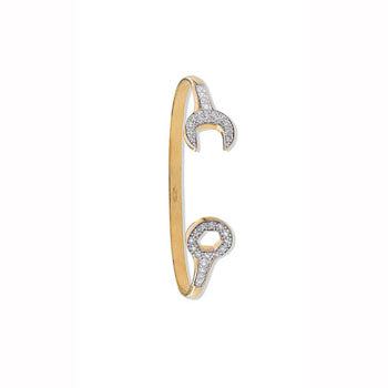 Yellow Gold Baby Cz Spanner Bangle TGC-BN0378