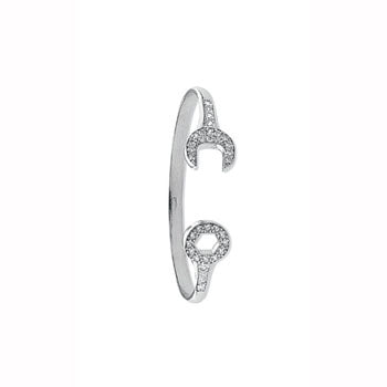 White Gold Baby Cz Spanner Bangle TGC-BN0379