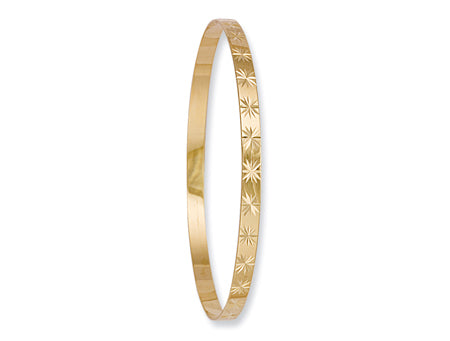 Yellow Gold 4mm D/C Slave Bangle TGC-BN0041