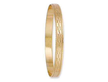 Yellow Gold 6mm D/C Slave Bangle TGC-BN0045