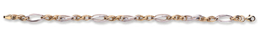 White & Yellow Gold Fancy Oval Linked Bracelet TGC-BR0588