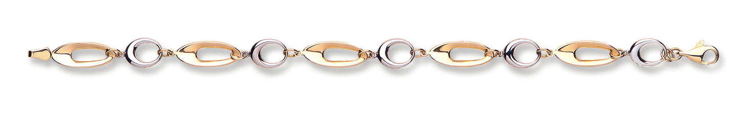 White & Yellow Gold Fancy Link Bracelet TGC-BR0597