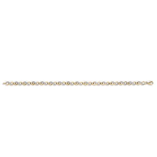 Yellow Gold Figure of 8 CZ link Ladies Bracelet  TGC-BR0602