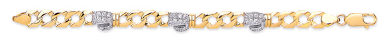 Yellow Gold Baby Cz Boxing Glove Bracelet TGC-BR0609