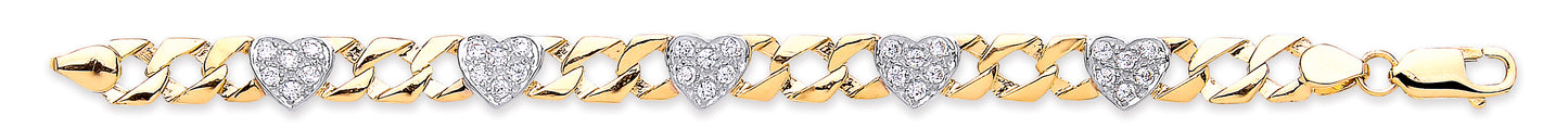 Yellow Gold Baby Cz Heart Bracelet TGC-BR0610