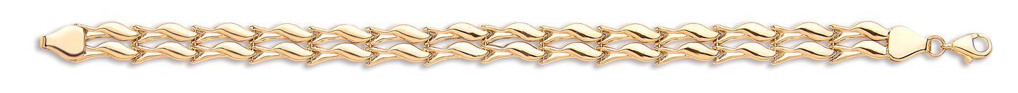 Yellow Gold Fancy Double Link Ladies Bracelet TGC-BR0616