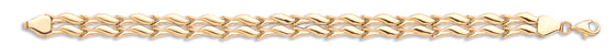 Yellow Gold Fancy Double Link Ladies Bracelet TGC-BR0616