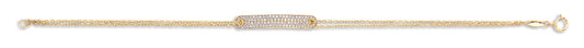 Yellow Gold Cz ID Fancy Ladies Bracelet TGC-BR0622