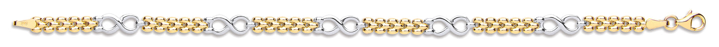 Yellow & White Gold Eternity Fancy Link Ladies Bracelet TGC-BR0626