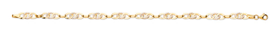 Yellow Gold Cz Entwined Links Bracelet TGC-BR0629