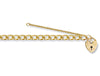 Yellow Gold Open Curb & Padlock Charm Bracelet TGC-BR0017