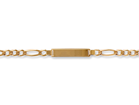 Yellow Gold Baby Figaro ID Bracelet TGC-BR0397-BB