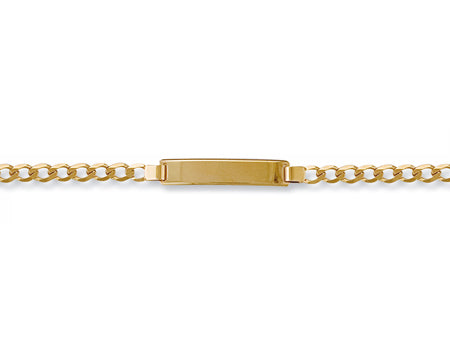 Yellow Gold Ladies Curb ID Bracelet TGC-BR0398-LB