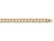 Yellow Gold Plain & Bark Casted Curb Baby Bracelet TGC-BR0004