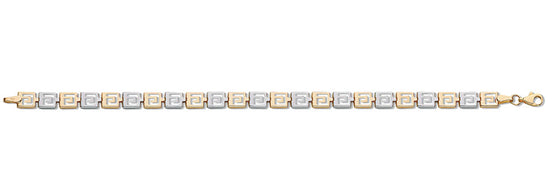 White & Yellow Gold Greek Key Bracelet TGC-BR0573