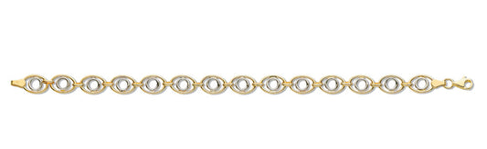 White & Yellow Gold Fancy Oval Linked Bracelet TGC-BR0581