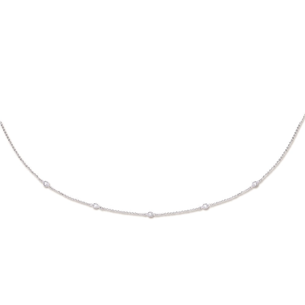 White Gold Diamond by the Yard Chain with Cz TGC-CN0532