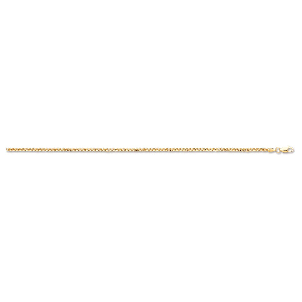 Yellow Gold Hollow Square Spiga Chain/Bracelet TGC-CN0538-LB