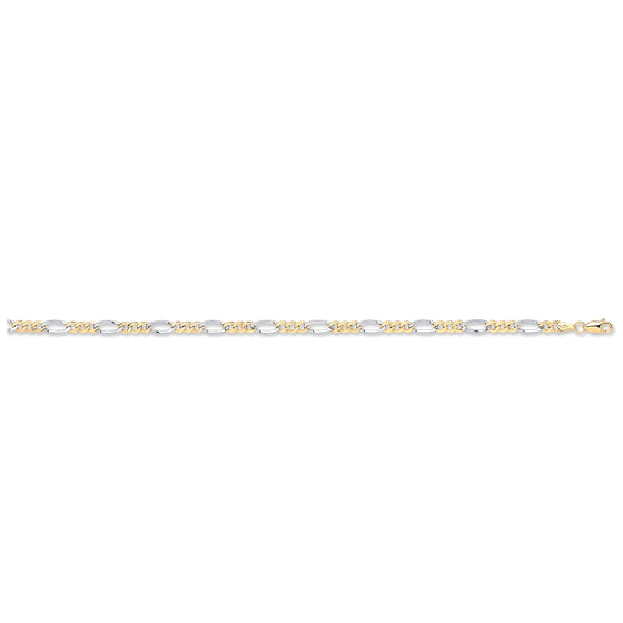 Yellow & White Gold Hollow Figaro Chain/Bracelet TGC-CN0539-LB