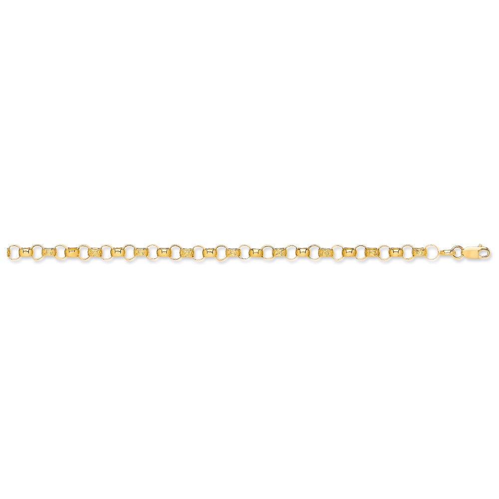 Yellow Gold Plain & Engraved Round Belcher Chain TGC-CN0543-BB