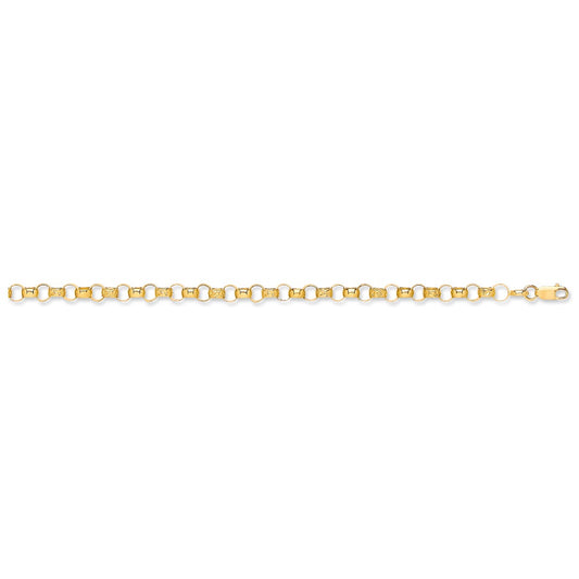 Yellow Gold Plain & Engraved Round Belcher Chain TGC-CN0543-BB