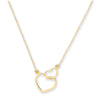 Yellow Gold Rolo Chain, Two Hearts, Adjustable from 18" to 16"/14" TGC-CN0546