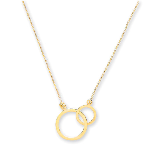 Yellow Gold Rolo Chain, Two Circles, Adjustable from 18" to 16"/14" TGC-CN0547